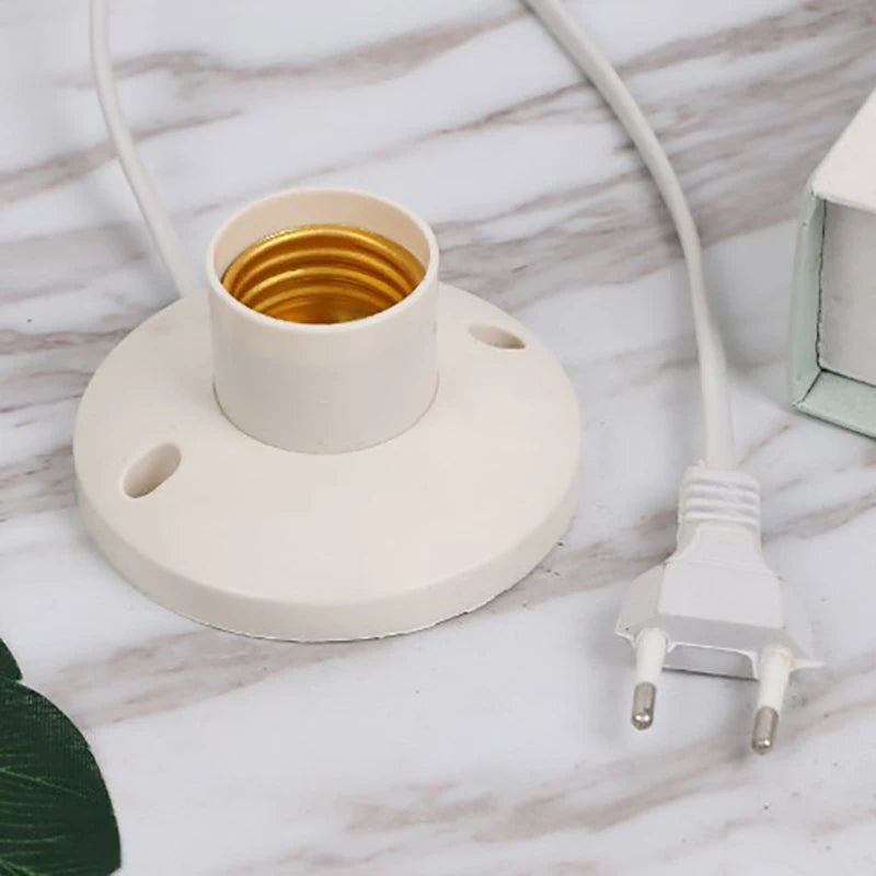 E27 Bulb Socket Lamp Holder with Cable Base & EU Plug Lamp Holder Socket Axl