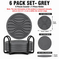 6-Pack Silicone Drink Coasters with Holder | Non-Slip, Heat Resistant Silicone Coaster Set Axl 6 PACK Set-Grey