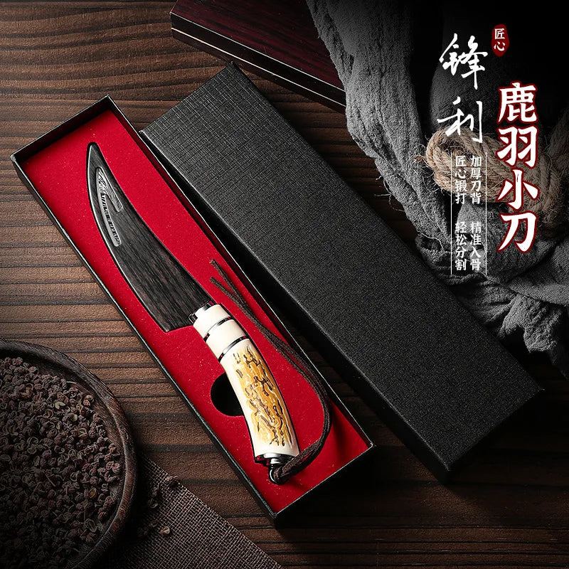 Damascus Curved Boning Knife | Stainless Steel Fruit & Meat Knife Boning Knife Axl 1PCS