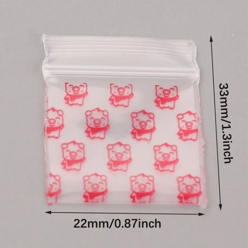 100 Pcs Mini Clear Zipper Bags – Small Plastic Storage Bags Plastic Zipper Bags Axl