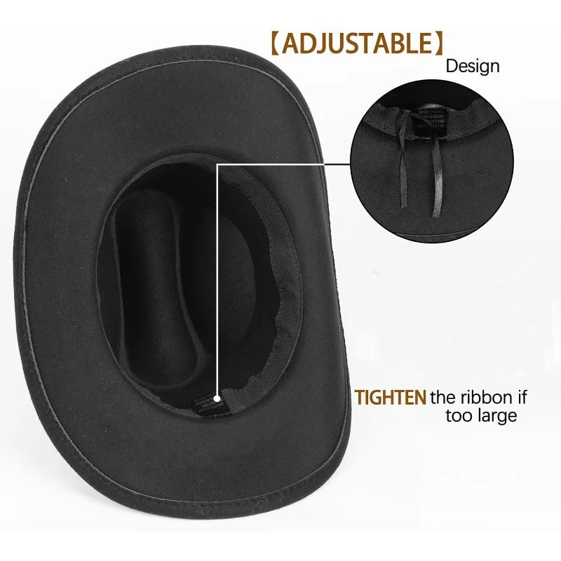 Western Cowboy Hat Unisex Roll Up Brim & Buckle Belt | Size M Western Cowboy Hat Axl