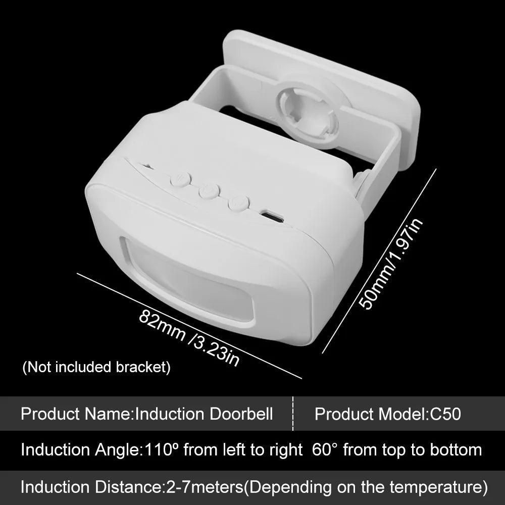 Wireless PIR Motion Sensor Doorbell – 19 Chimes & Recording Motion Sensor Doorbell Axl