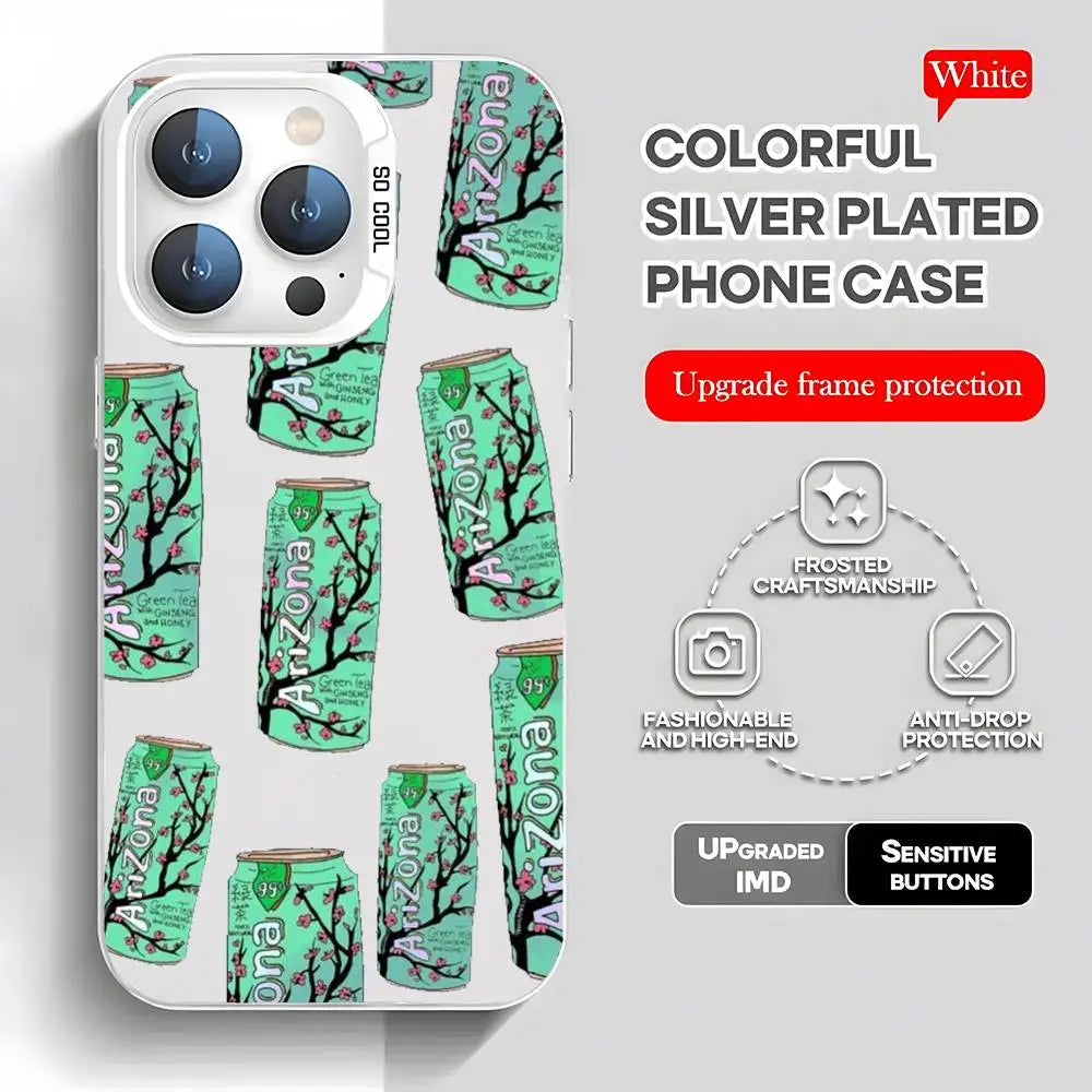 Vaporwave Arizona Tea iPhone Case | Anti-Scratch Plating Cover iPhone Phone Case Axl