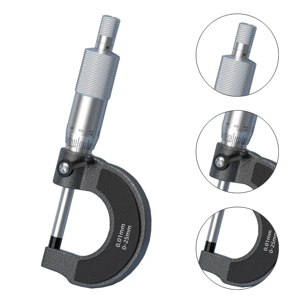 Outside Micrometer 0–25mm 0.01mm Precision Measuring Tool Outside Micrometer Axl