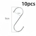 10-Pack Stainless Steel S Hooks – No-Drill Kitchen Organizer Storage S Hooks Axl 9cm-10pcs