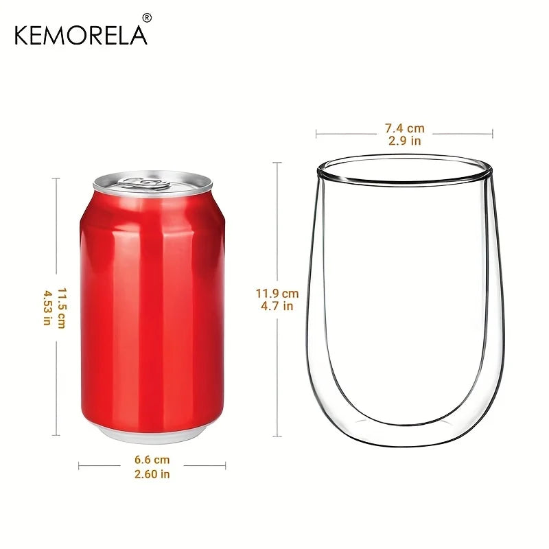KEMORELA Latte Macchiato Glasses – Set of 2 or 4 | Clear Glass Latte Glass Set Axl