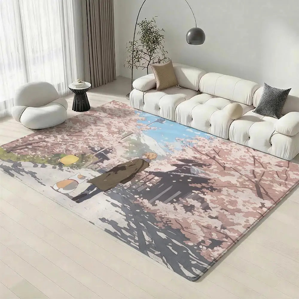 Natsume's Book of Friends Anime Flannel Floor Mat | Non-Slip Rug Anime Floor Mat Axl