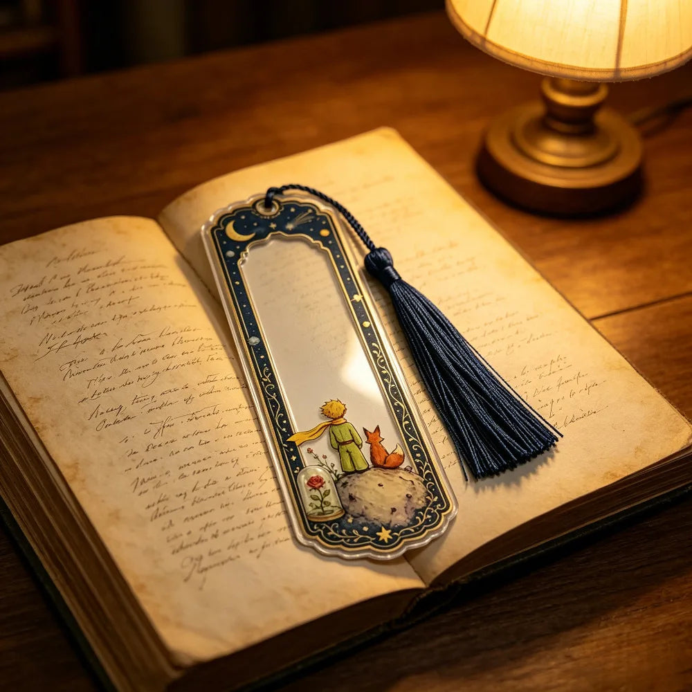Little Prince Acrylic Tassel Bookmarks – 5pc Literary Gift Set Acrylic Bookmark Set Axl