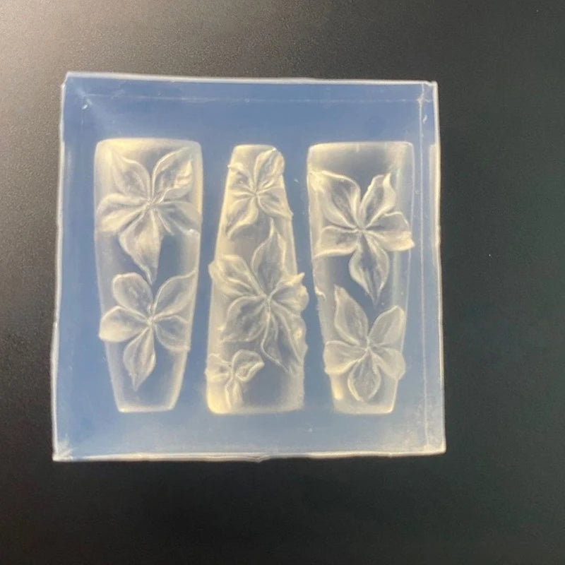 3D Lily Flower Nail Art Silicone Mold – DIY Floral Template Nail Art Mold Axl