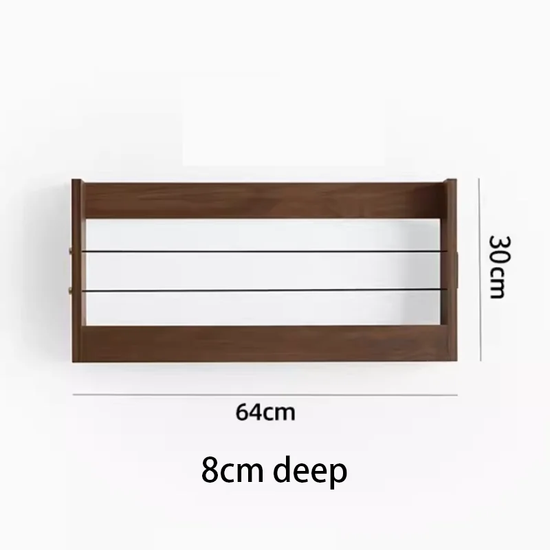 Wooden Floating Wall Shelf – Multifunctional Storage Rack Floating Wall Shelf Axl Walnut B
