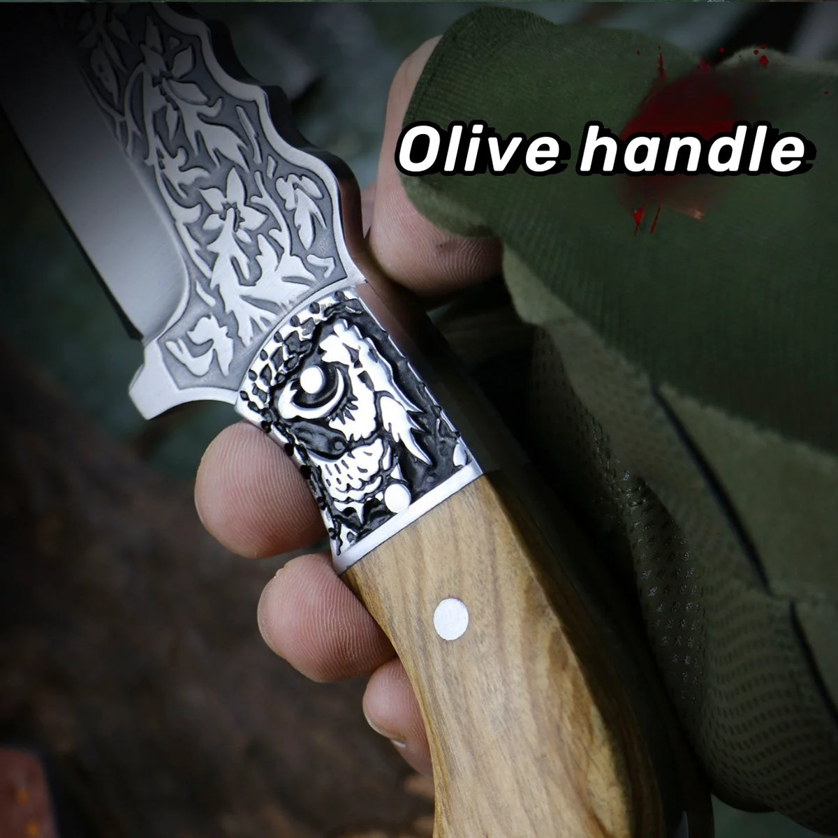 Fixed Blade Camping Knife – Stainless Steel & Olive Wood Fixed Blade Knife Axl
