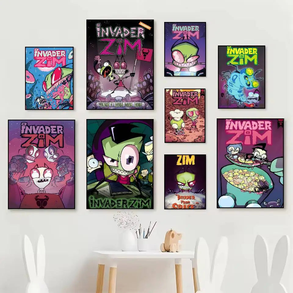 Invader Zim Poster – HD Self-Adhesive Waterproof Wall Art Décor Wall Art Poster Axl