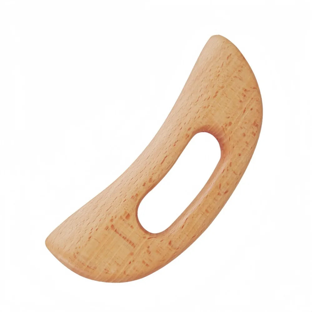 Moon Shape Wooden Gua Sha Board – Beechwood Body Massager Gua Sha Massager Axl