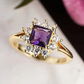 Huitan Purple Cubic Zirconia Ring – Women's Wedding Band Fashion Ring Axl A275 6