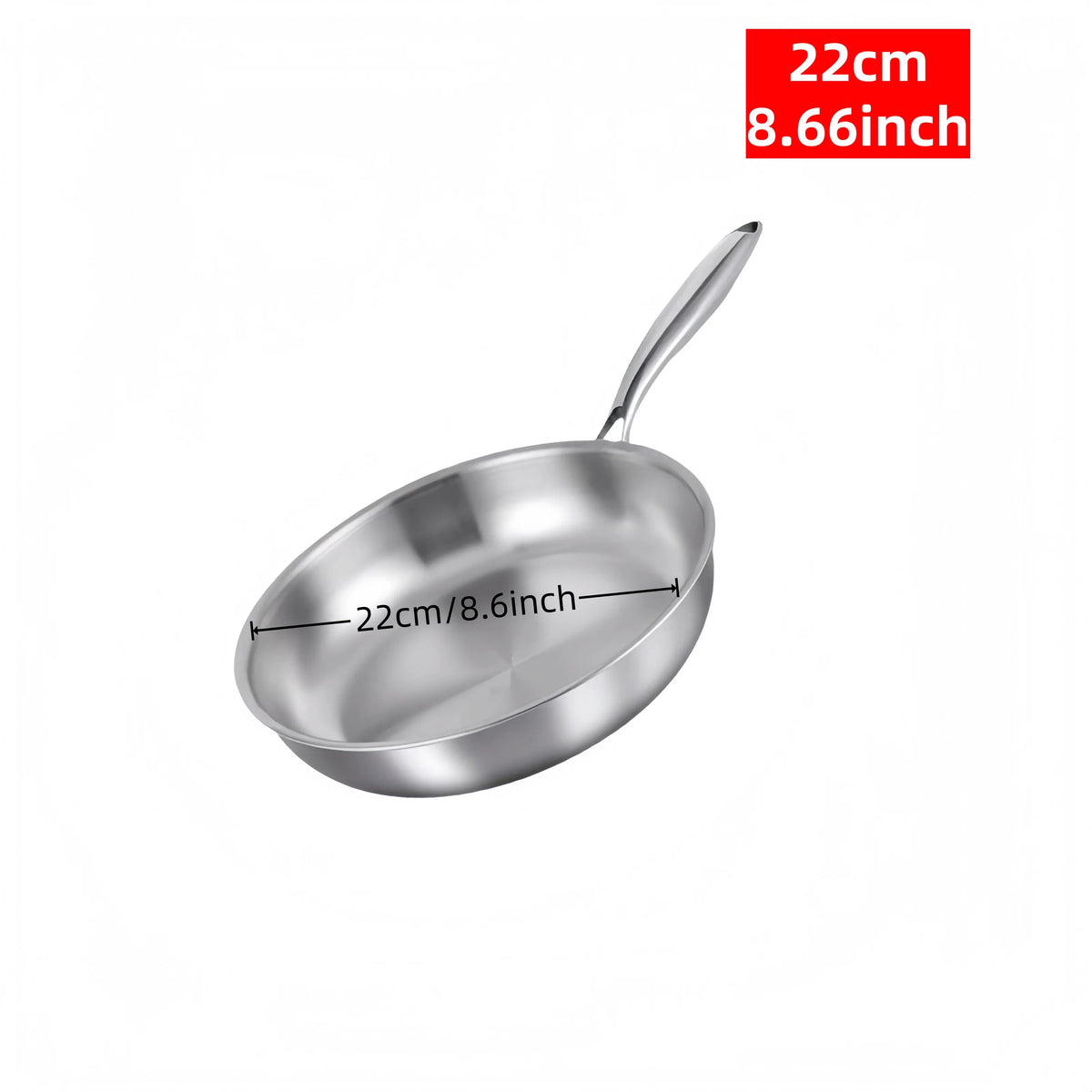 304 Stainless Steel Uncoated Frying Pan – Gas & Induction Stainless Steel Frying Pan Axl 22cm As whown 1