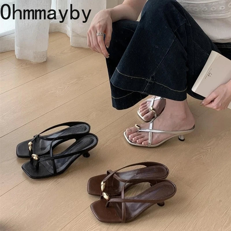 Women's High Heel Clip Toe Gladiator Sandals | Summer Slippers High Heel Sandals Axl