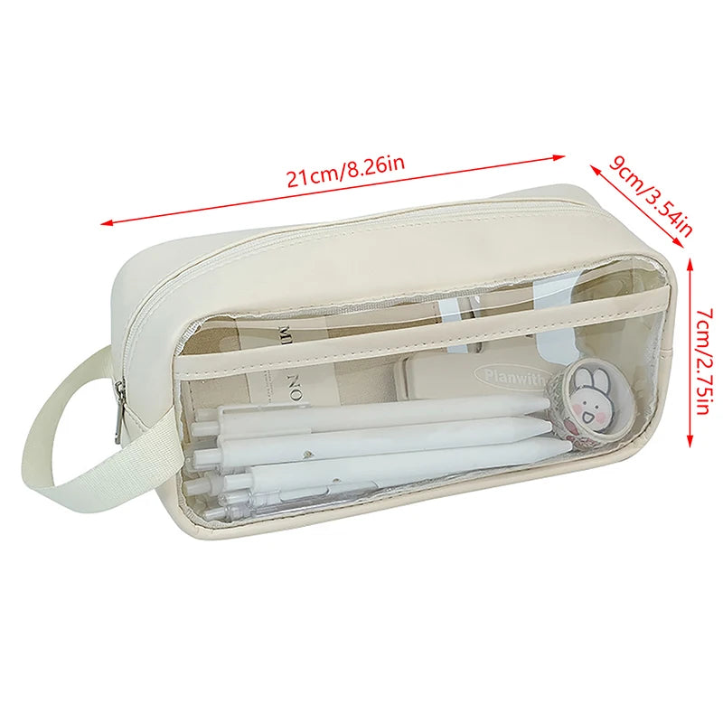 Transparent Waterproof Pencil Case – Large Capacity PVC Pen Bag Pencil Case Axl