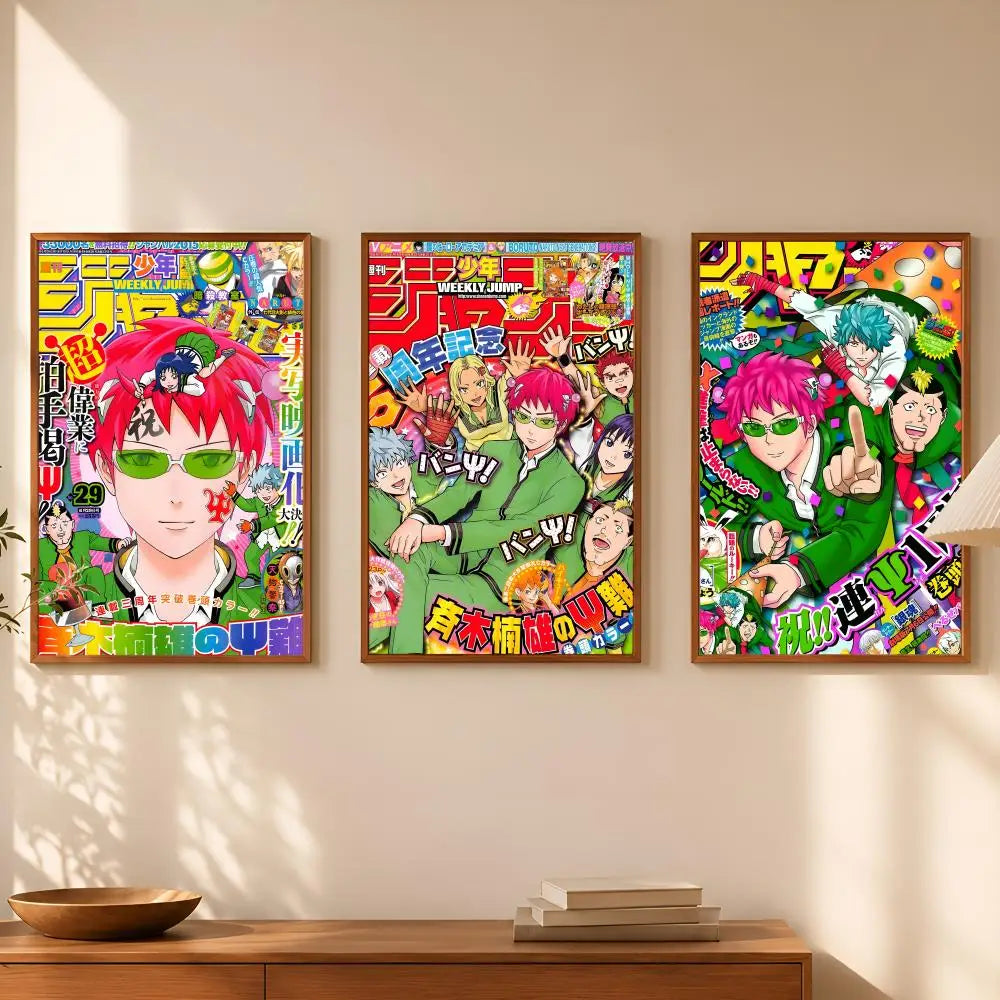 Saiki K Self-Stick HD PVC Wall Art Poster – Waterproof Decor Anime Wall Poster Axl