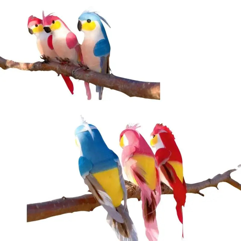 Miniature Parrot Garden Ornament – 15cm Handmade Bird Statue Garden Bird Ornament Axl