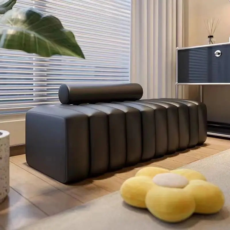 Modern Cushioned Ottoman Stool – Living Room & Entryway Bench Ottoman Stool Axl