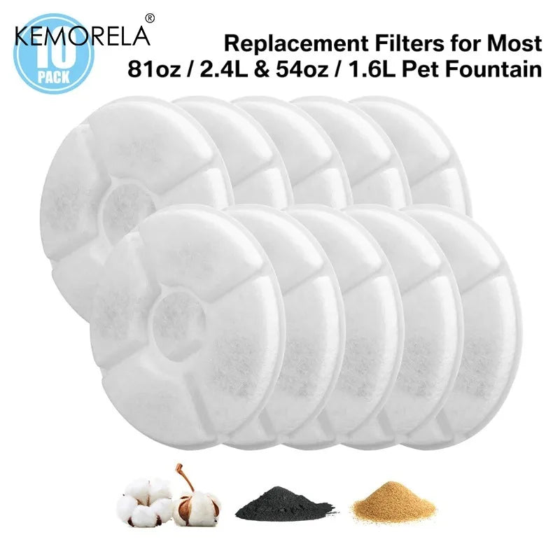 Cat Water Fountain Replacement Filters 6/10/12 Pack – 2.4L Pet Fountain Filter Axl