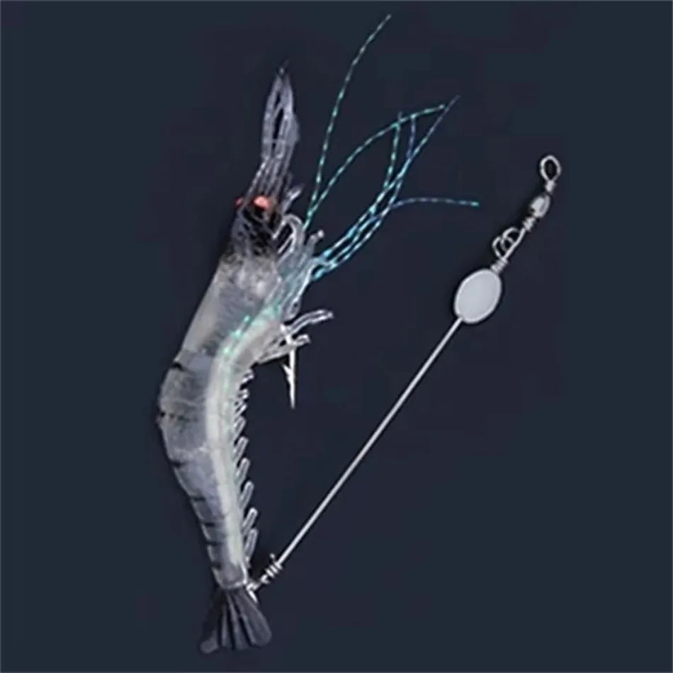 Luminous Soft Shrimp Fishing Lure 9cm Sinking Bait with Hook Soft Fishing Lure Axl