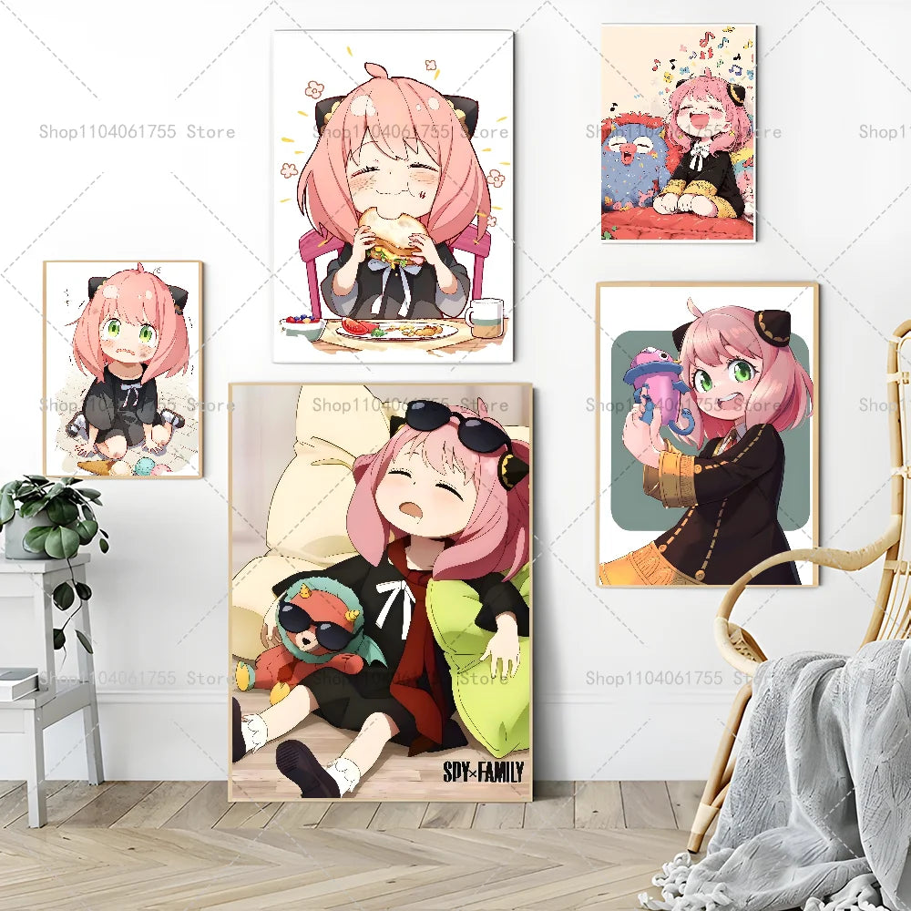 Spy x Family Anya Anime Poster – Waterproof Self-Adhesive Wall Art Anime Wall Poster Axl