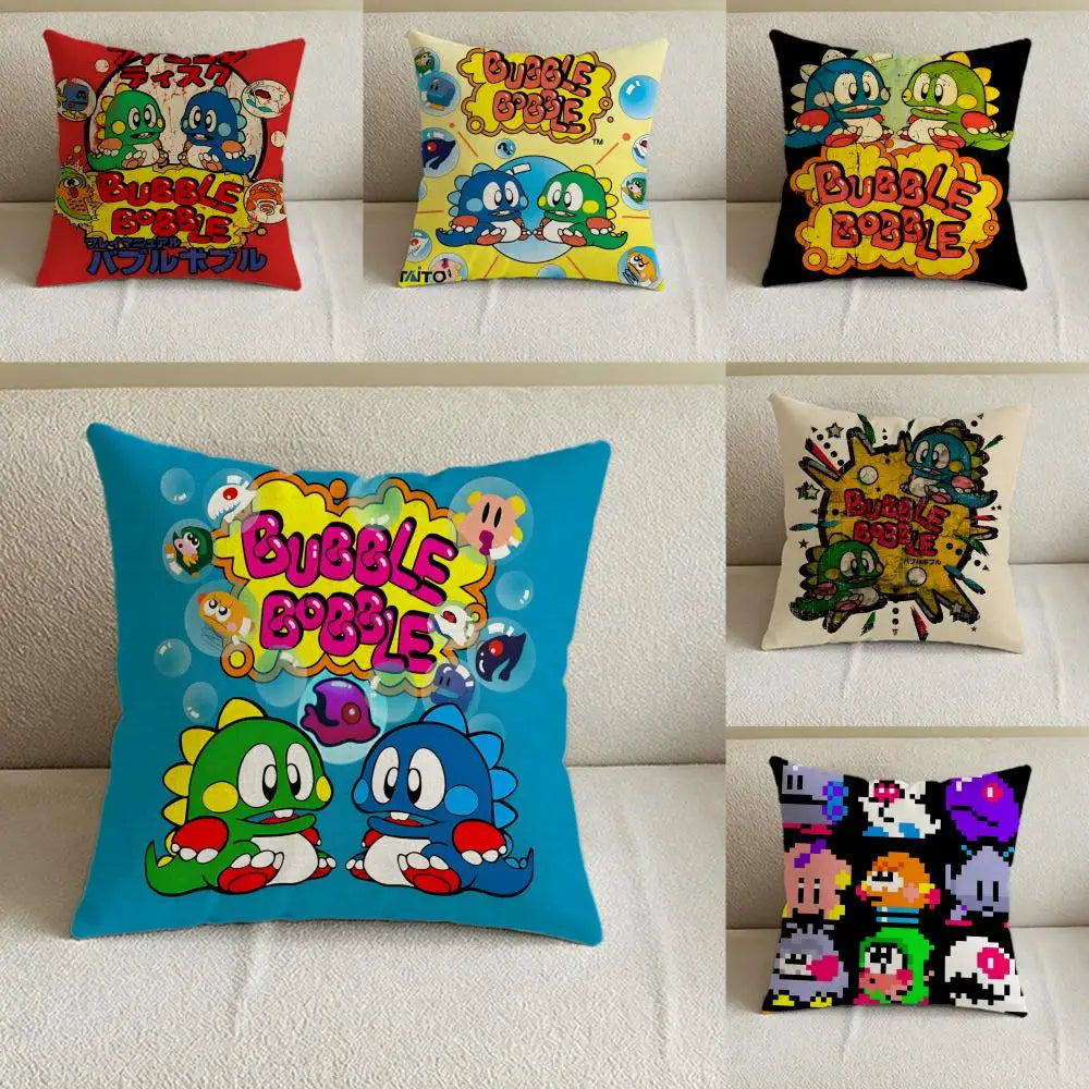 Bubble Bobble Linen Cushion Cover – Sofa, Bed & Chair Decor Linen Cushion Cover Axl