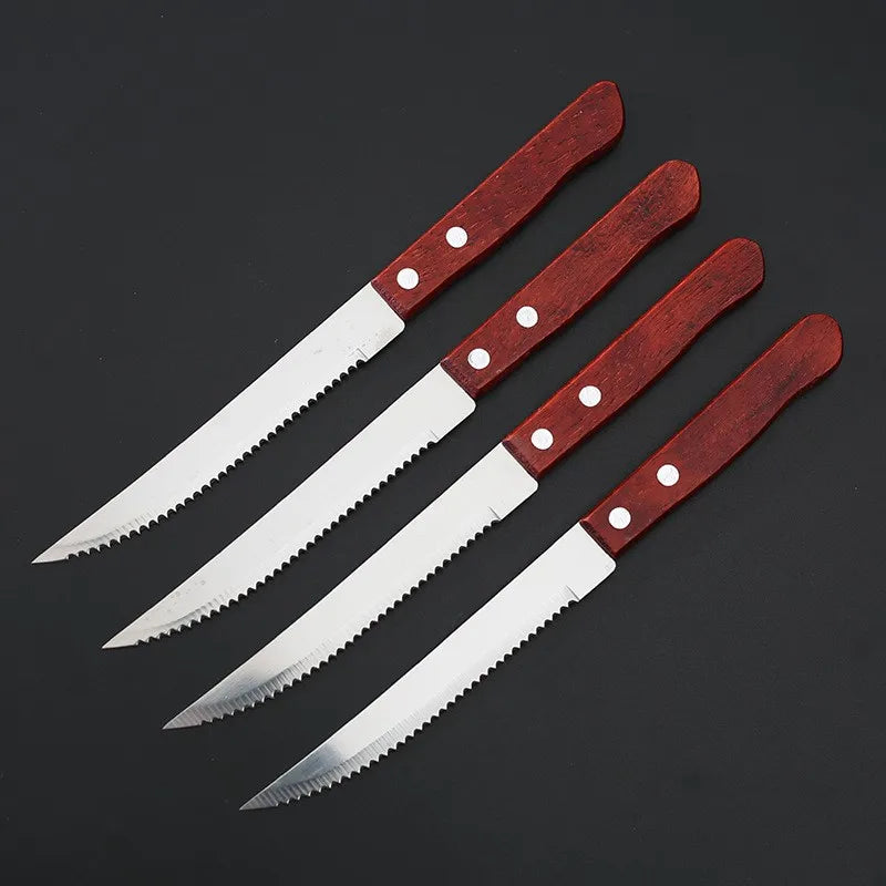 Stainless Steel Steak Knives Set – Wood Handle | 1–20 Pcs Steak Knife Set Axl
