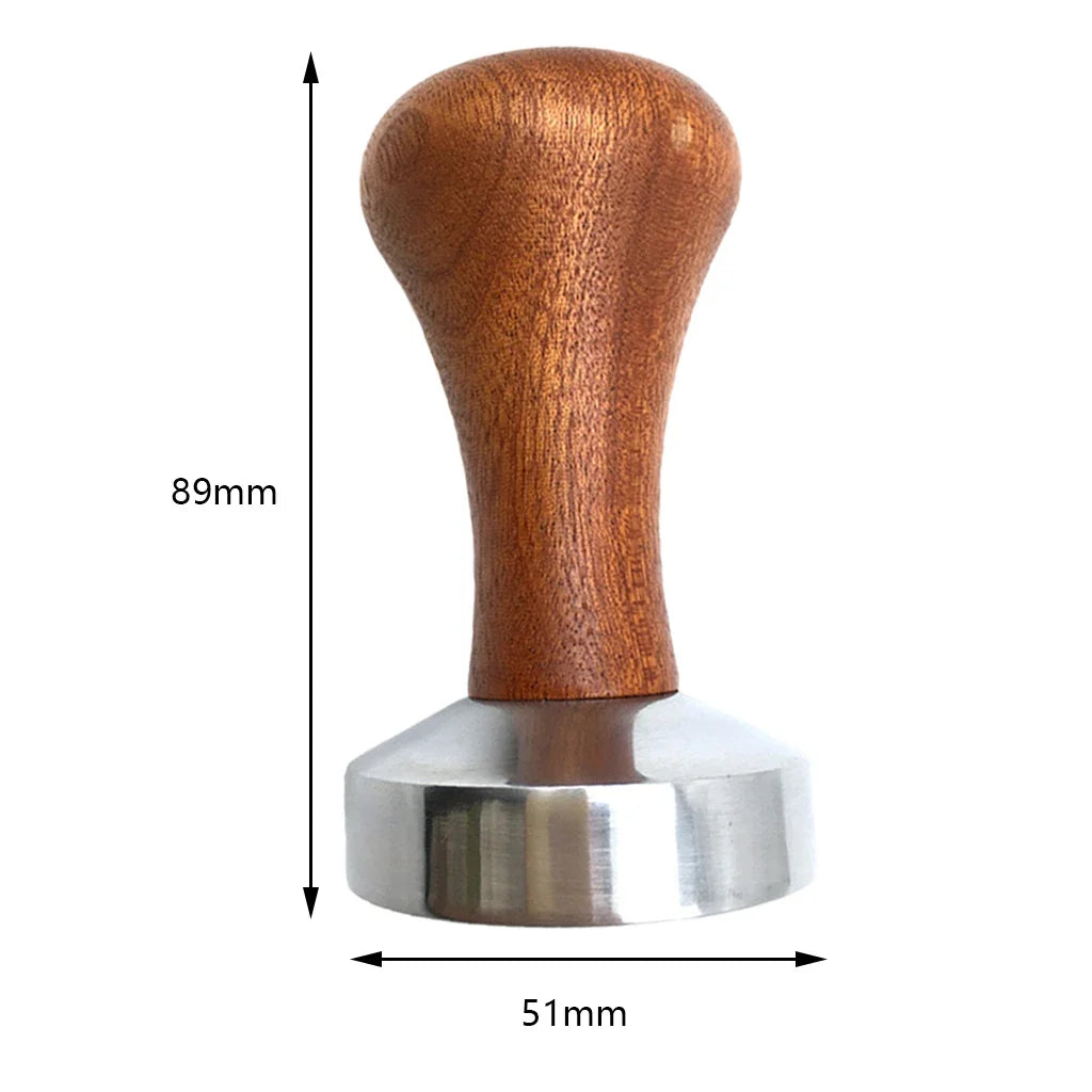 Aluminum Coffee Tamper & Distributor | Wooden Handle 51/53/58mm Coffee Tamper Axl