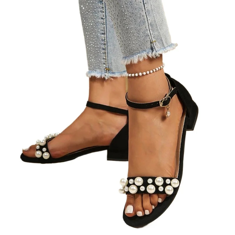 Women's Square Heel Sandals – Buckle Strap Summer High Heels Women's Heeled Sandals Axl