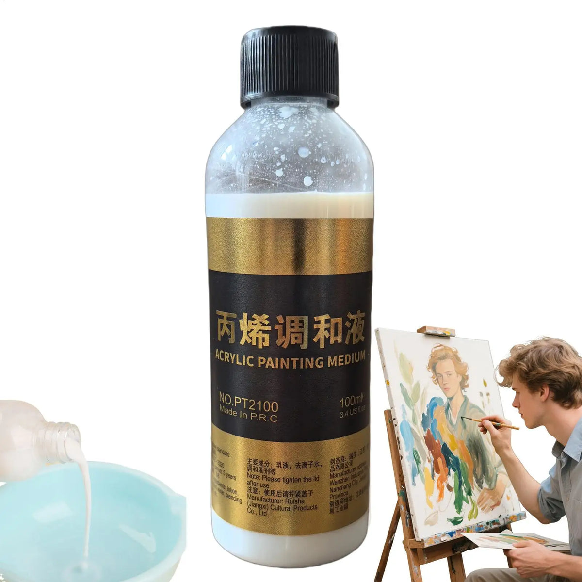 Acrylic Paint Thinner 100ml – Fluid Aid for Color Blending Acrylic Paint Additive Axl
