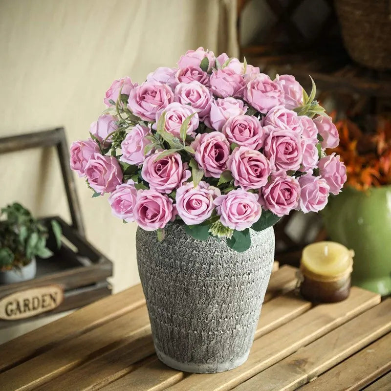 10-Head Silk Rose Bouquet – Artificial Flowers for Home Decor Artificial Flower Bouquet Axl