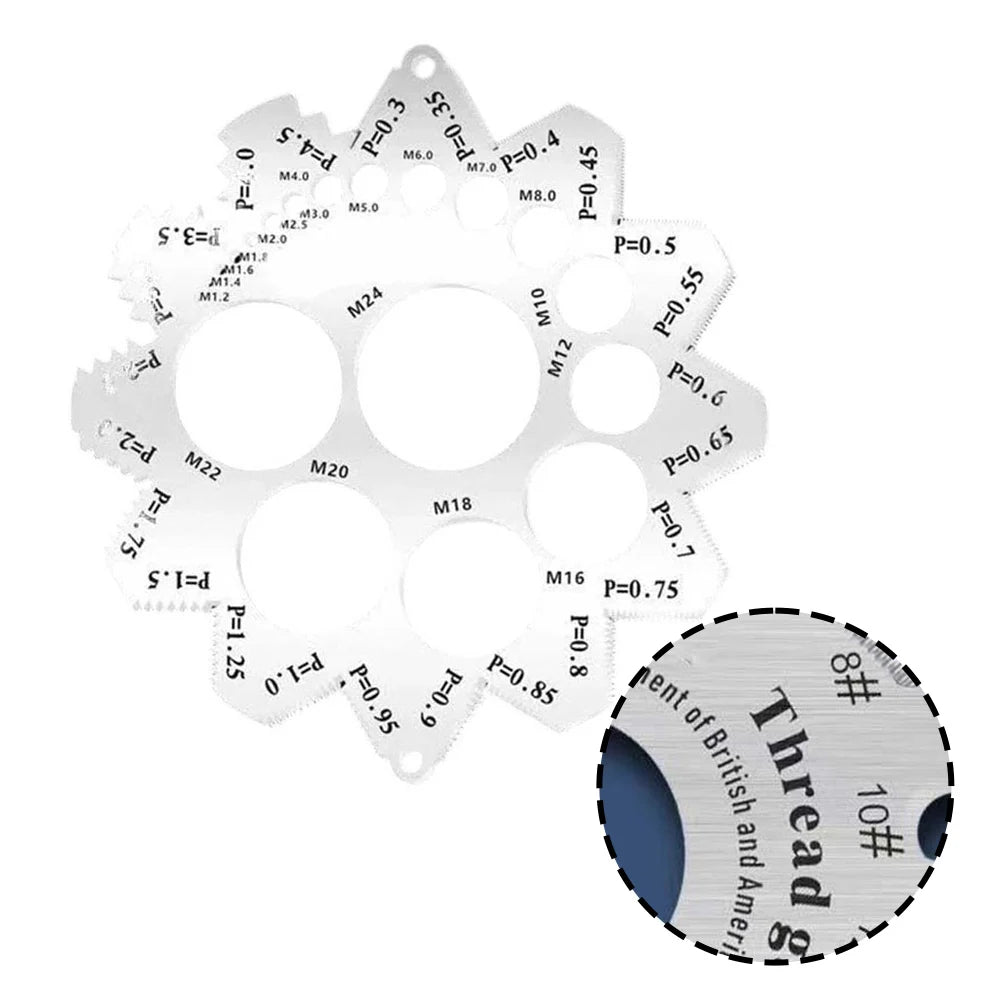 90-Tooth Thread & Screw Diameter Gauge | Coarse & Fine Pitch Thread Pitch Gauge Axl