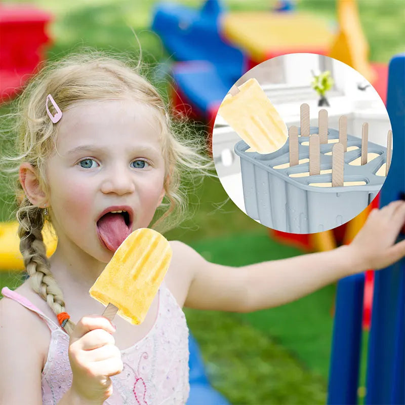 Silicone Popsicle Mold Set – Easy Release Ice Pop Maker & Sticks Popsicle Mold Set Axl