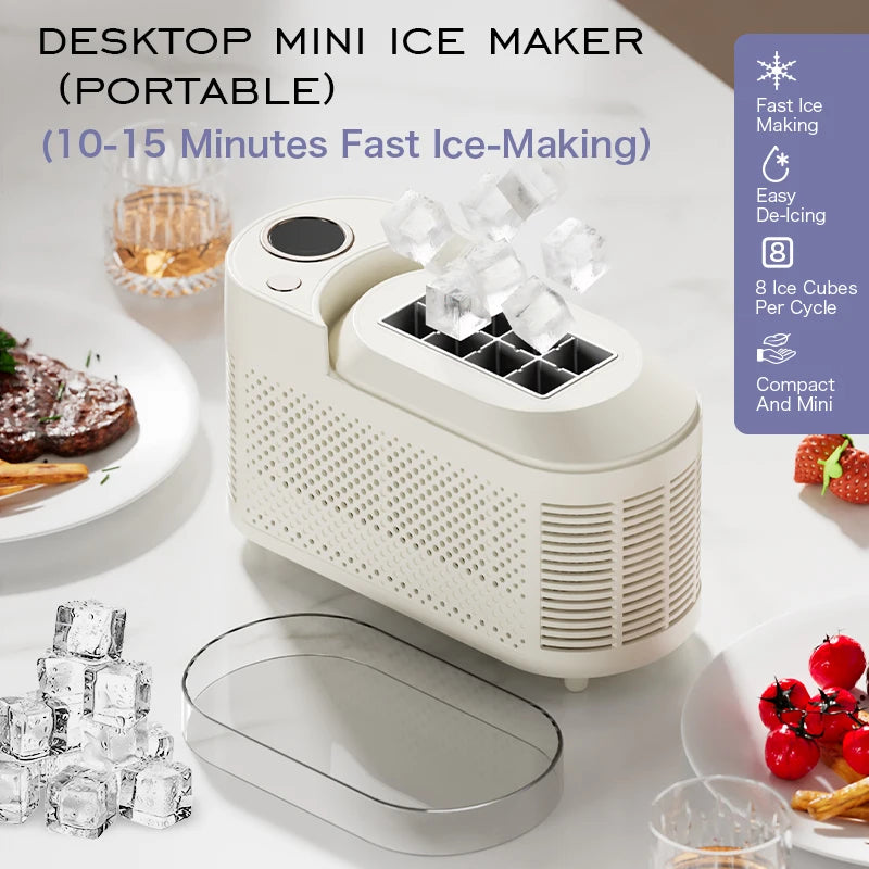BALASHOV Mini Portable Ice Maker – Home, Car & Camping Portable Ice Maker Axl Beige US