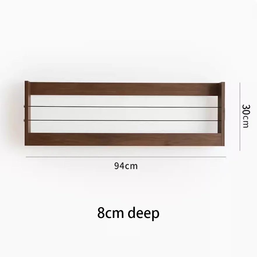 Wooden Floating Wall Shelf – Multifunctional Storage Rack Floating Wall Shelf Axl Walnut A
