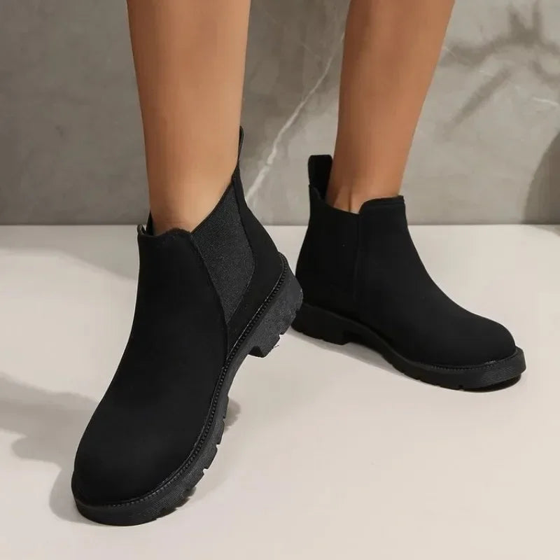 Women's Suede Chelsea Ankle Boots – Chunky Platform Slip-On Chelsea Ankle Boots Axl out of stock 38