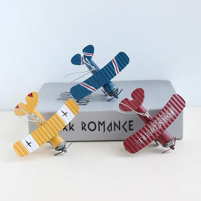 Mini Vintage Iron Airplane Ornament – Car & Desk Décor Desktop Ornament Axl