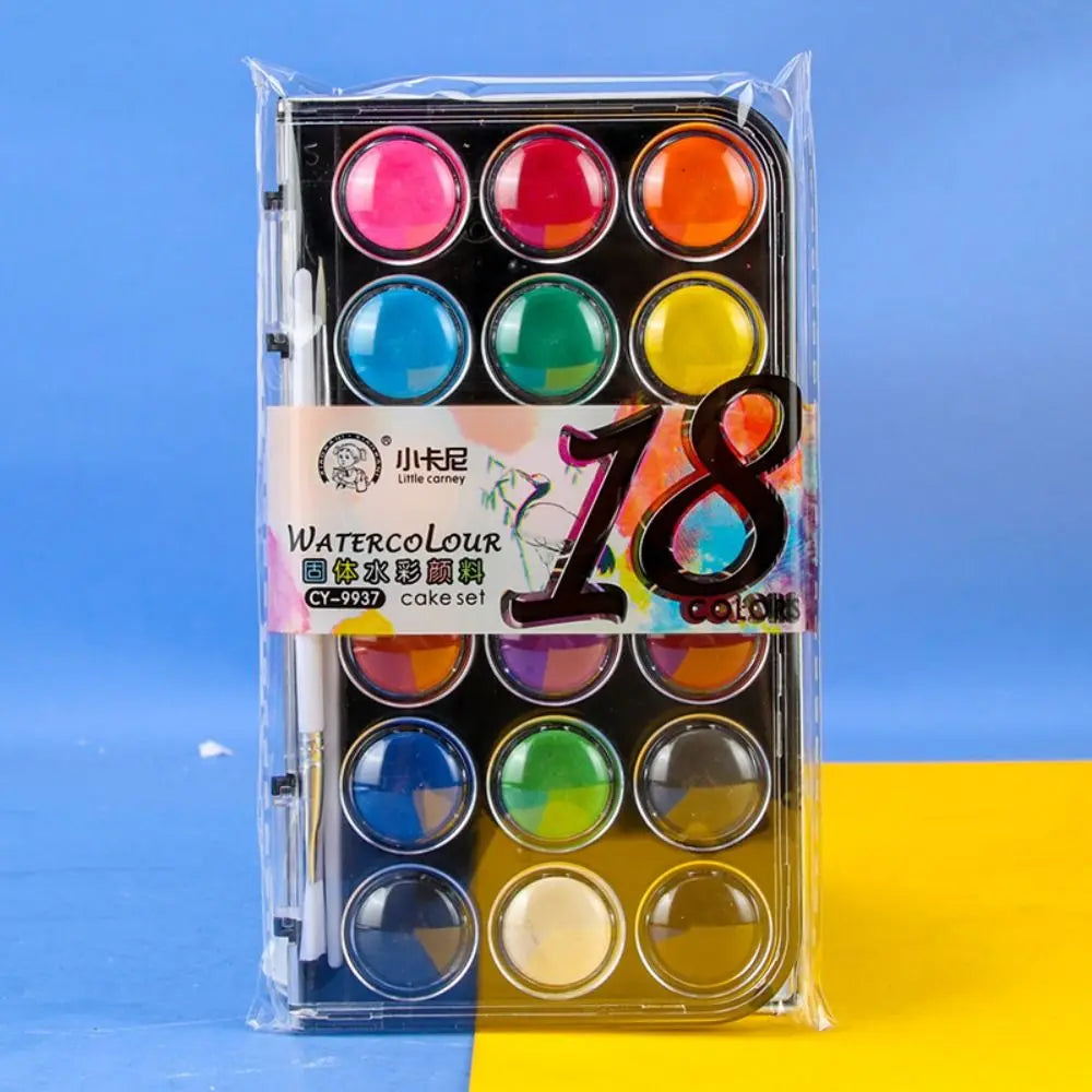 Solid Watercolor Paint Set 12/18/24/36 Colors – Metallic Glitter Watercolor Paint Set Axl 18 Colors