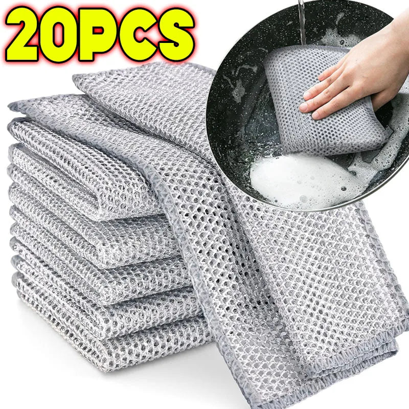 20-Pack Double-Sided Microfiber Magic Cleaning Cloths & Scrub Rags Microfiber Cleaning Cloths Axl 20PCS