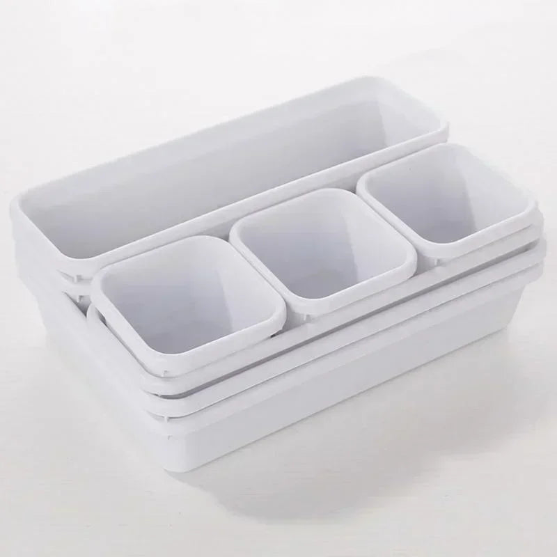 8-Piece Desktop Drawer Organizer – Desk & Cosmetic Storage Box Drawer Organizer Set Axl White