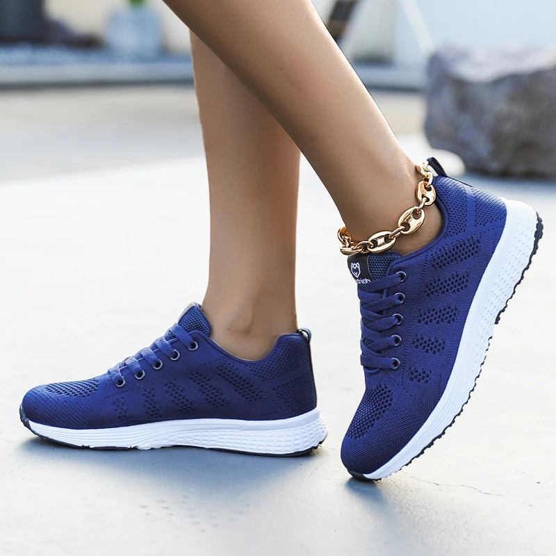 AZGB Women's Lightweight Breathable Mesh Sneakers Slip-On Women's Sneakers Axl Dark Blue 43