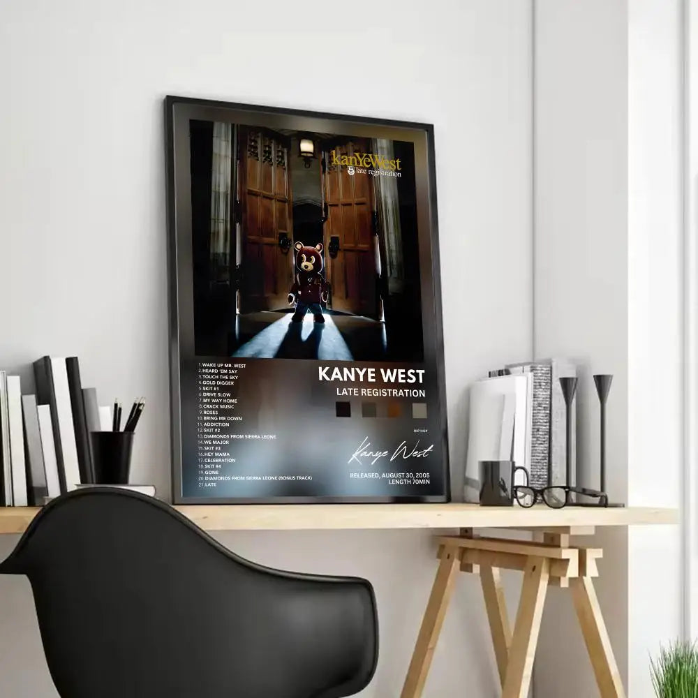 Kanye West Canvas Wall Art – Frameless HD Print Poster Canvas Wall Art Axl Black8 40X50cmFrameless