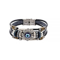 Turkish Nazar Lucky Eye Multilayer Leather Bracelet for Women Leather Charm Bracelet Axl onesize