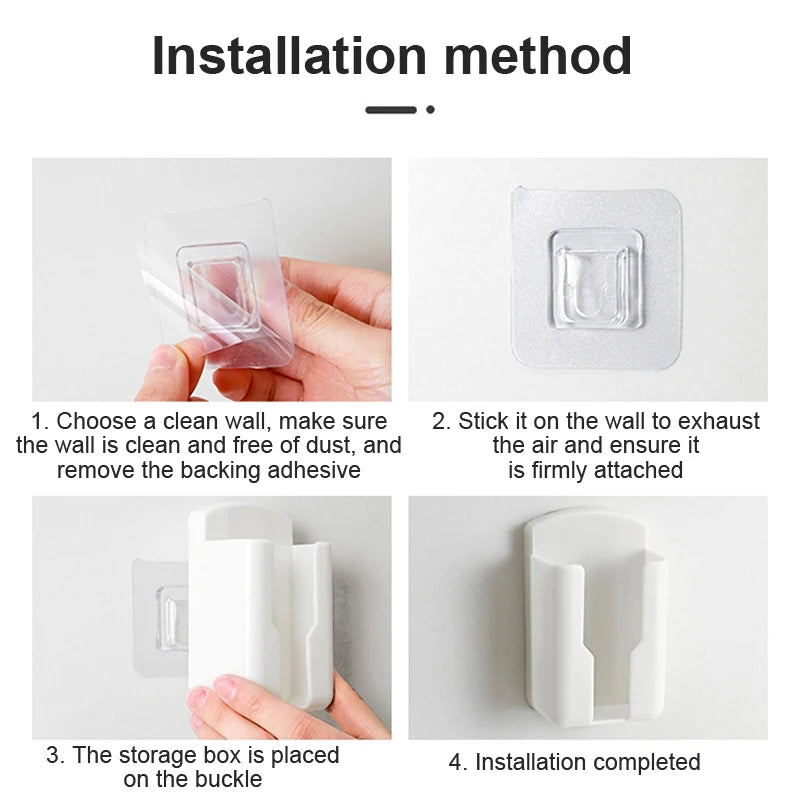 Wall Mounted Remote Control Holder – No-Drill Storage Box Wall Storage Organizer Axl