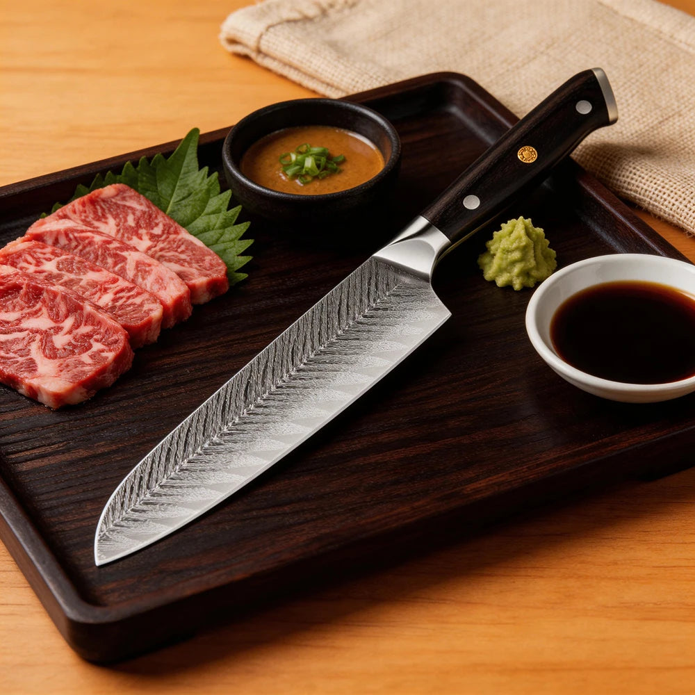 XITUO 7" Santoku Knife – Sharp 5Cr15Mov Steel Full Tang Santoku Kitchen Knife Axl