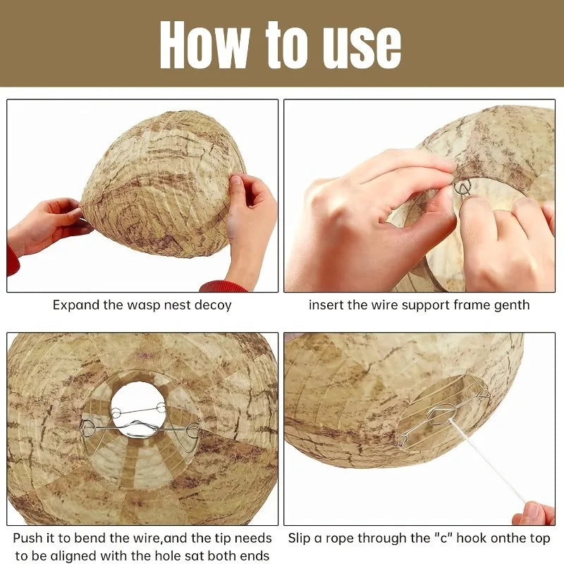 Artificial Wasp Nest Decoy – Hanging Outdoor Bee Deterrent Wasp Nest Decoy Axl