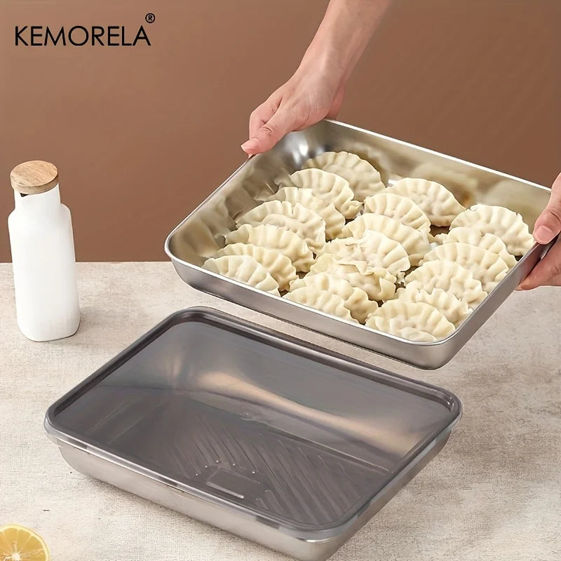 KEMORELA 3-Pc Stainless Steel Food Containers – Airtight Stackable Food Storage Containers Axl