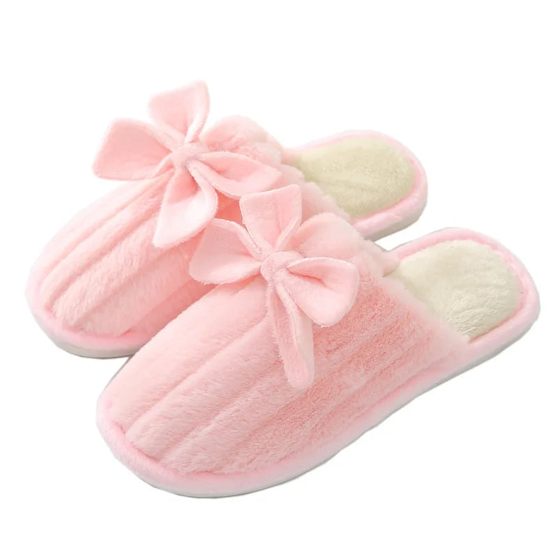 Women's Winter Cotton Slippers – Cozy Butterfly Knot Indoor Indoor Slippers Axl